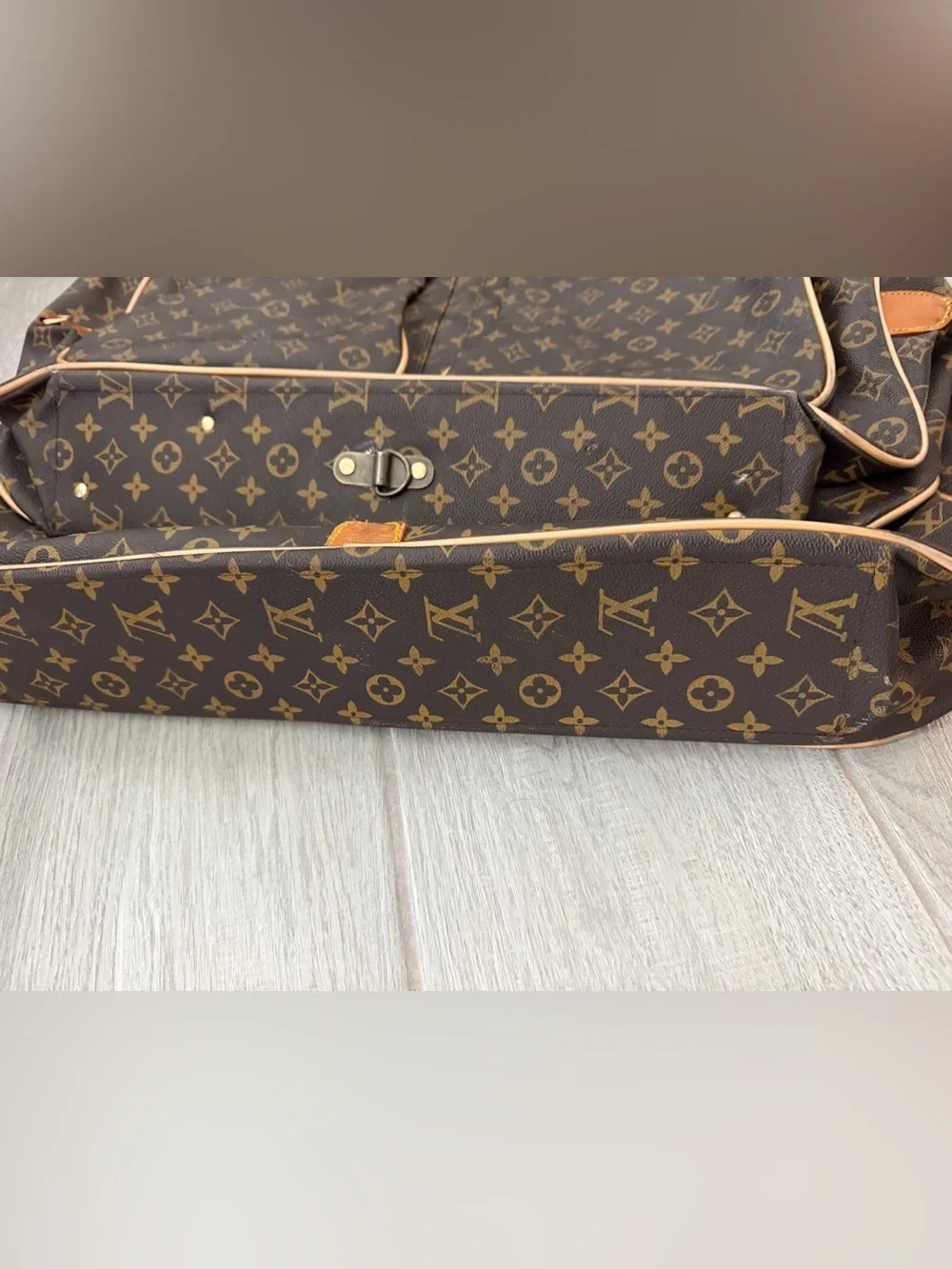 Louis Vuitton Brown Monogram Canvas Travel Garment Bag with Tan Trim